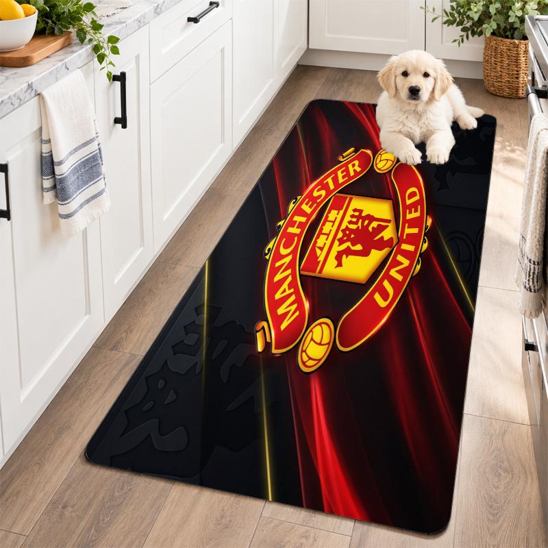 Flannel Kitchen Mat Manchester United FC Soft Area Rug Non Slip Floor Carpet Home Decoration