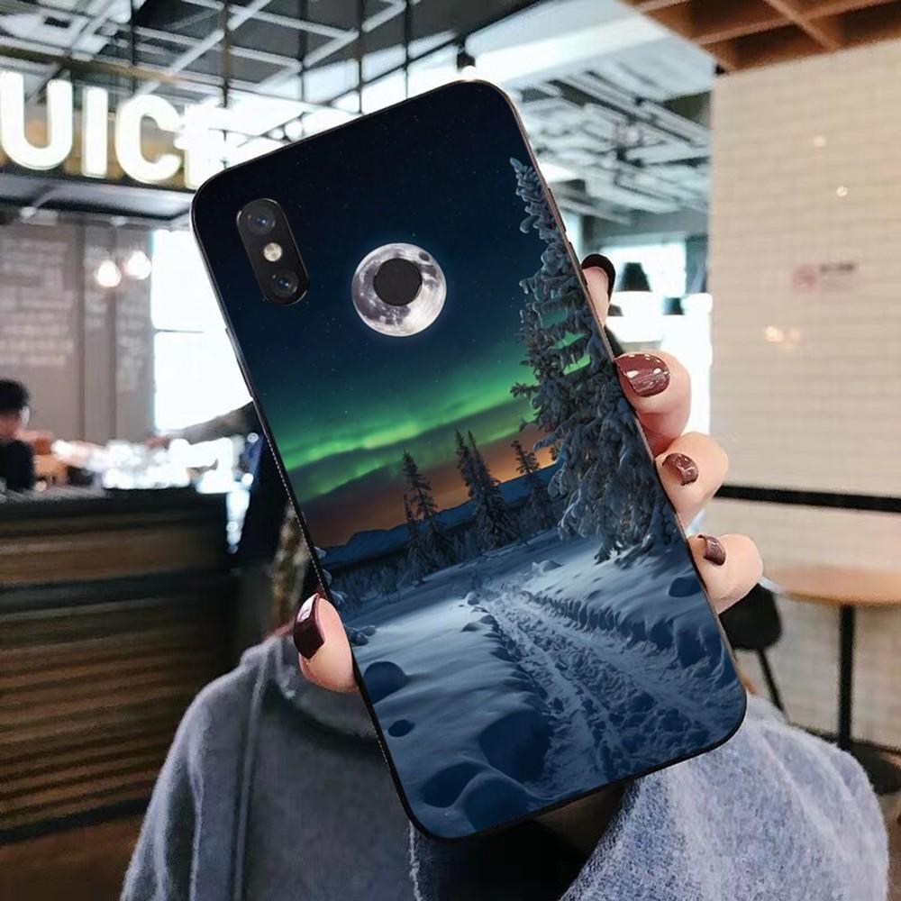 Beautiful Northern Lights Phone Case For Xiaomi Mi 5X 8 9 10 11 12 Lite Pro 10T PocoX3pro PocoM3 Note 10 Pro Lite