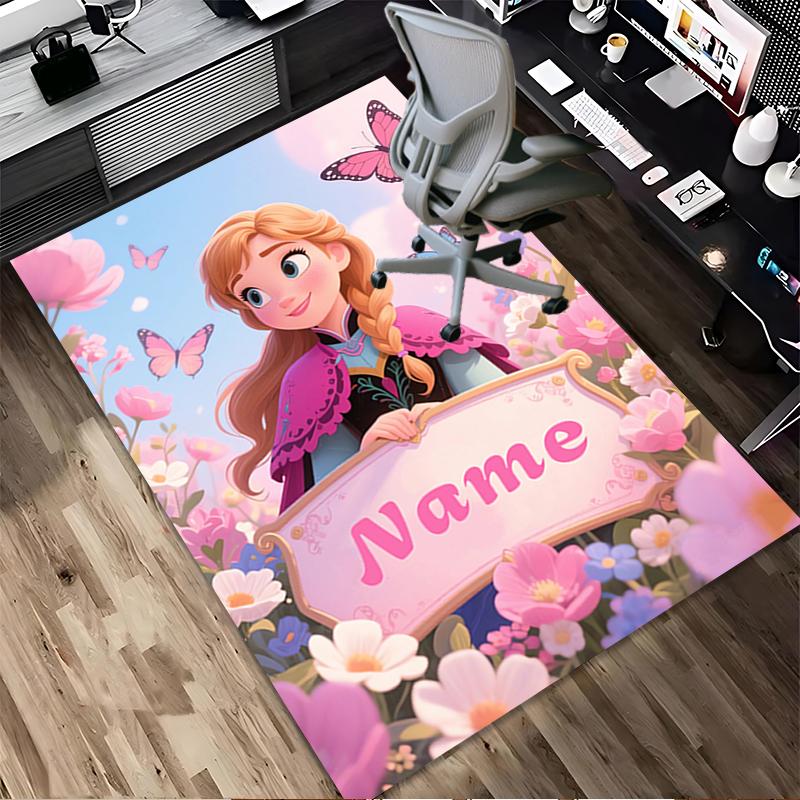 Custom Name Mermaid Garden Living Room Non-Slip Area Rug Soft Carpet for Bedroom Kids Playroom Sofa Office Home Decor Doormat