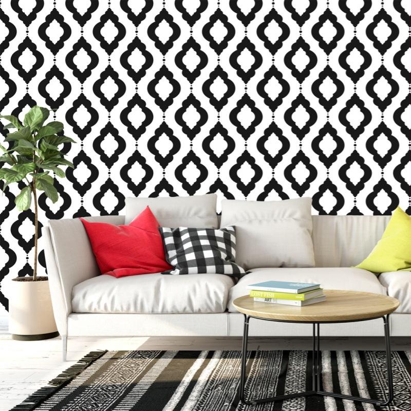 3D Black and White Geometric Peel and Stick Wallpaper Self Adhesive Contact Paper Removable Waterproof Thicken Wallpaper For Furniture Renovation