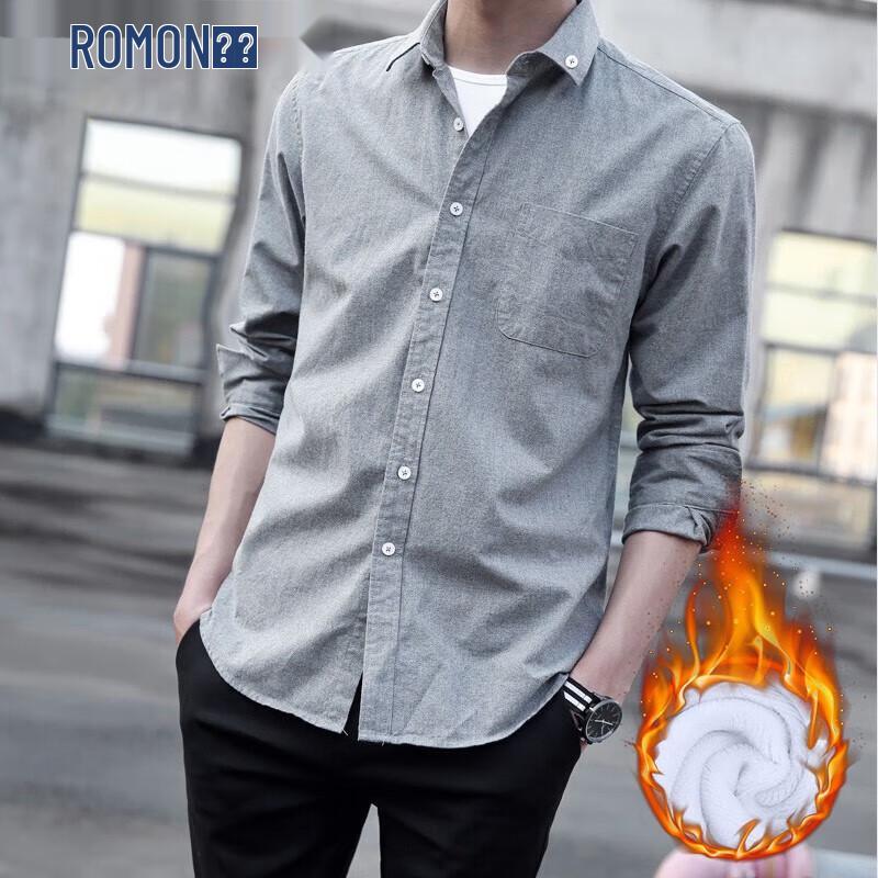 ROMON Men s Long-Sleeve Casual Shirt 2XL