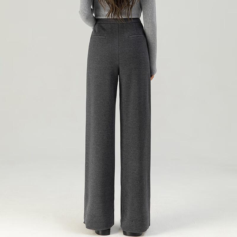 Women's High-Waisted Wool-Blend Wide-Leg Trousers