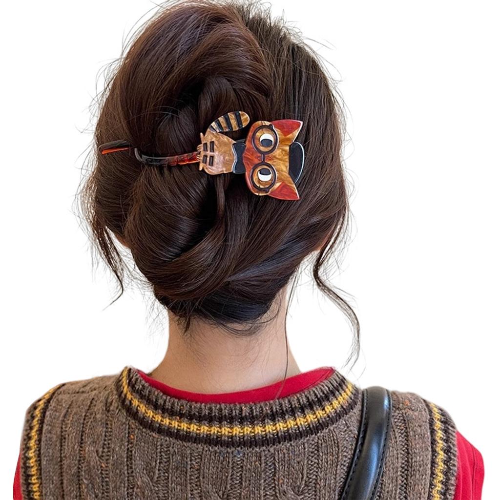 1/3pcs Twist Hair Clips For Women Cute Cartoon Cat Updo Barrettes Anti Slip Elegant Hair Gripper Clip Girls Hair Accessories