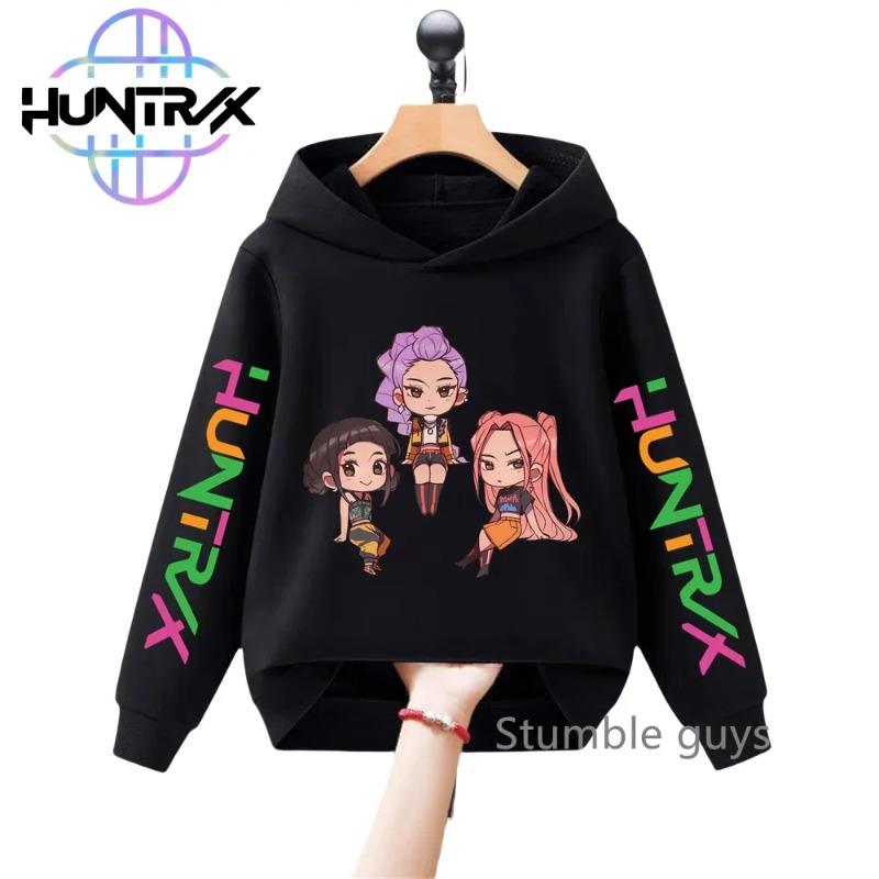 Kids Anime KPop Demon Hunters Hoodie Autumn Long Sleeve Sweatshirt Sportswear Cartoon Hoodies