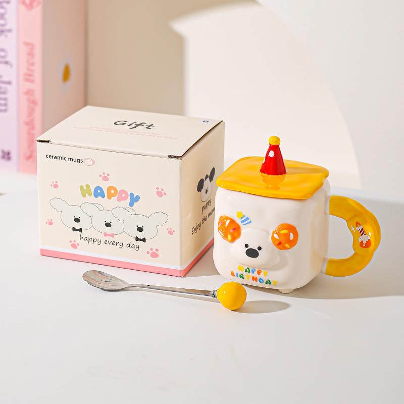 Cute Cartoon Cute Pet Animal Mug Souvenir Birthday Party Cute Ceramic Cup Household Milk Breakfast Cup