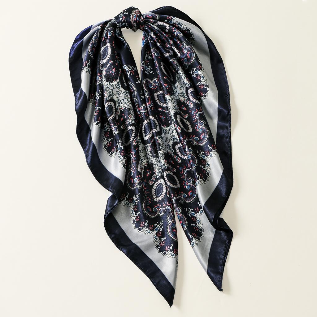 90*90cm Printed Square Scarf For Women Muslim Hijab Jacquard Scarf For Summer Lightweight Headsacarf Handkerchief Beach Shawls