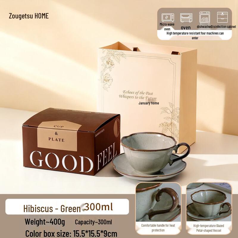 Exquisite Retro Ceramic Latte Coffee Cup & Saucer Set