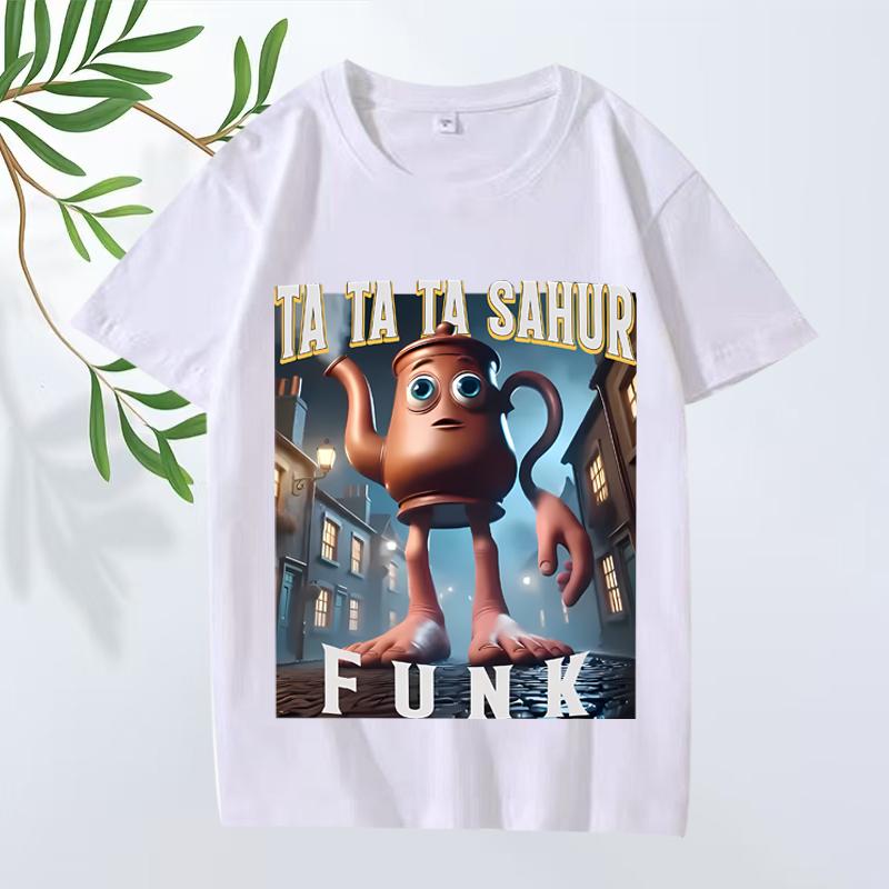 Ta Ta Ta Sahur Funk  Italian Brainrot Characters Funny Meme T Shirt men women 100% Cotton short sleeve Summer print Unisextops