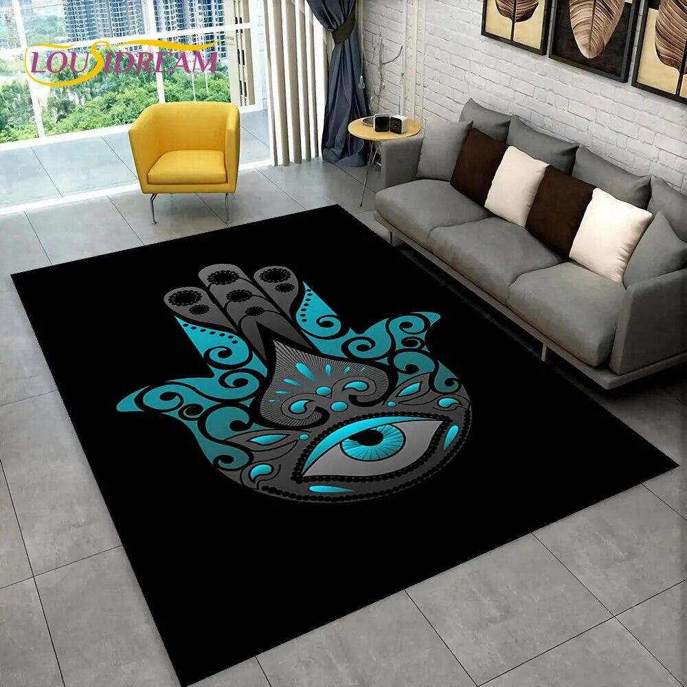 Nazar Evil Eye Tree of Life Area Rug,Carpet for Home Living Room Bedroom Sofa Doormat Kitchen Decor,kids Play Non-slip Floor Mat