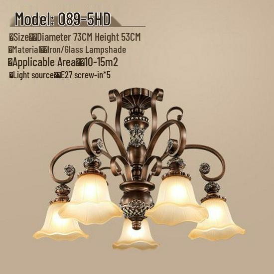 Retro Wrought Iron Pendant Light for Living Room, Villa, or Staircase