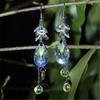 Simple Style Long Colored Crystal Earrings