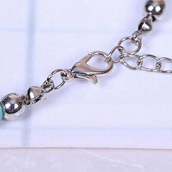 Women's Turquoise Beads Bracelet Charming Alloy Bangle Jewelry Gift
