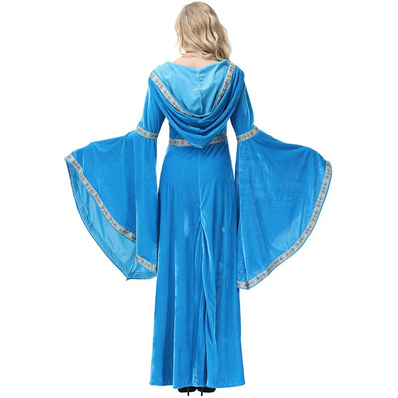 Abito da Principessa Vampira Medievale Drammatico Retrò con Maniche a Svasatura per Donna Adulta Costumi Cosplay di Halloween Abbigliamento per Role Play