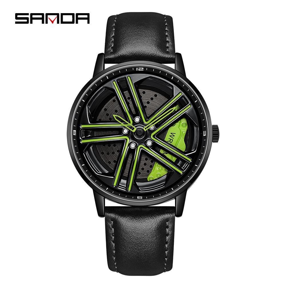 Sanda Meilleure Vente 1088 Montre pour Adolescent: Personnalisé, Cadran Rotatif 3D, Tendance, Quartz Étanche.