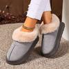 New Home Cotton Slippers Warm and Thickened Couple Models Simple Autumn and Winter Indoor Half Pack and Home Furnishing