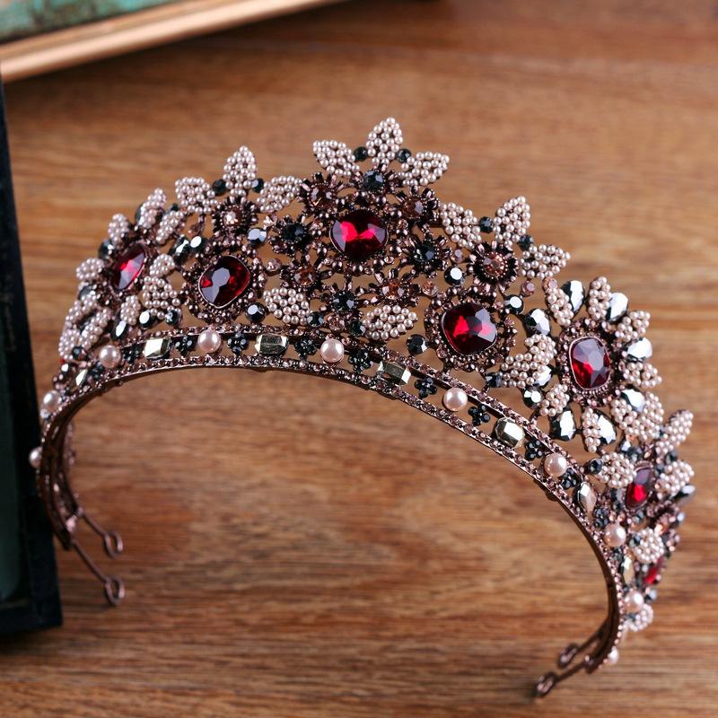 

Барокко Ретро Высокий класс Большая Свадебная Корона Свадебные Украшения Бутик Головной Убор Ручной Работы Кристалл Свадебный Головной Убор