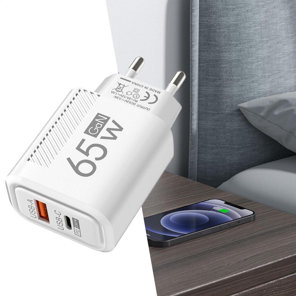 Fast Charging 65W USB Type C Charger EU PD 3.0 Quick Charge Wall For Phone Adapter For iPhone 15 Xiaomi Huawei Samsung