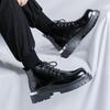 mens fashion punk hip hop platform boots black stylish genuine leather shoes cowboy ankle boot handsome motorcycle botas hombre