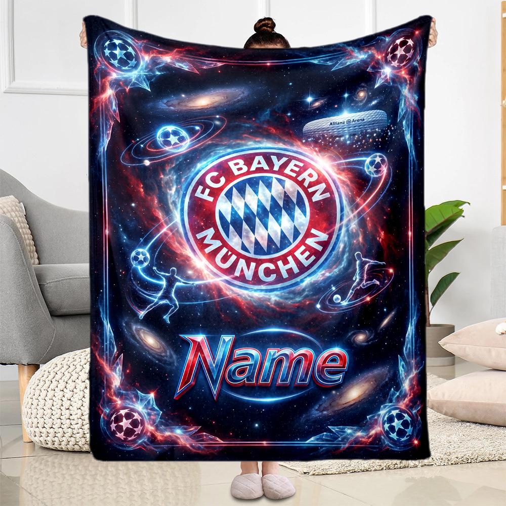 Bayern Munich Dreams Personalized Name Blanket Throw Customizable Blanket Durable Comfort Suitable for Bedding Sofa Living Room Picnics