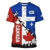 2025 Mode Nouveau T-shirt Canada Vêtements Homme Harajuku Street Fashion T-shirts Impression 3D Feuille d'érable Motif Cerf T-shirt Populaire Top