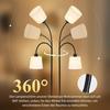 NETTLIFE Lampadaire - 160 cm abat-jour beige pivotant à 360° avec interrupteur à pied culot E27 style moderne en tissu