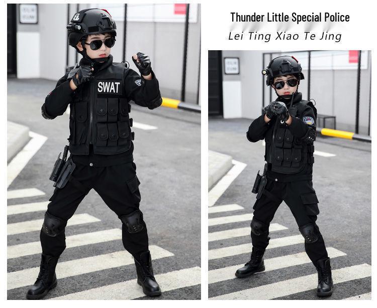 Dětská policejní uniforma - Zimní sametový kostým pro kluky a holky do školky