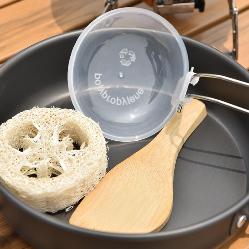 15Pcs Hard Anodized Camping Cookware Set for 4-5 People, Portable Outdoor Combo Kit with Pot, Frying Pan, 1.2L Kettle & Tableware, Black Handles