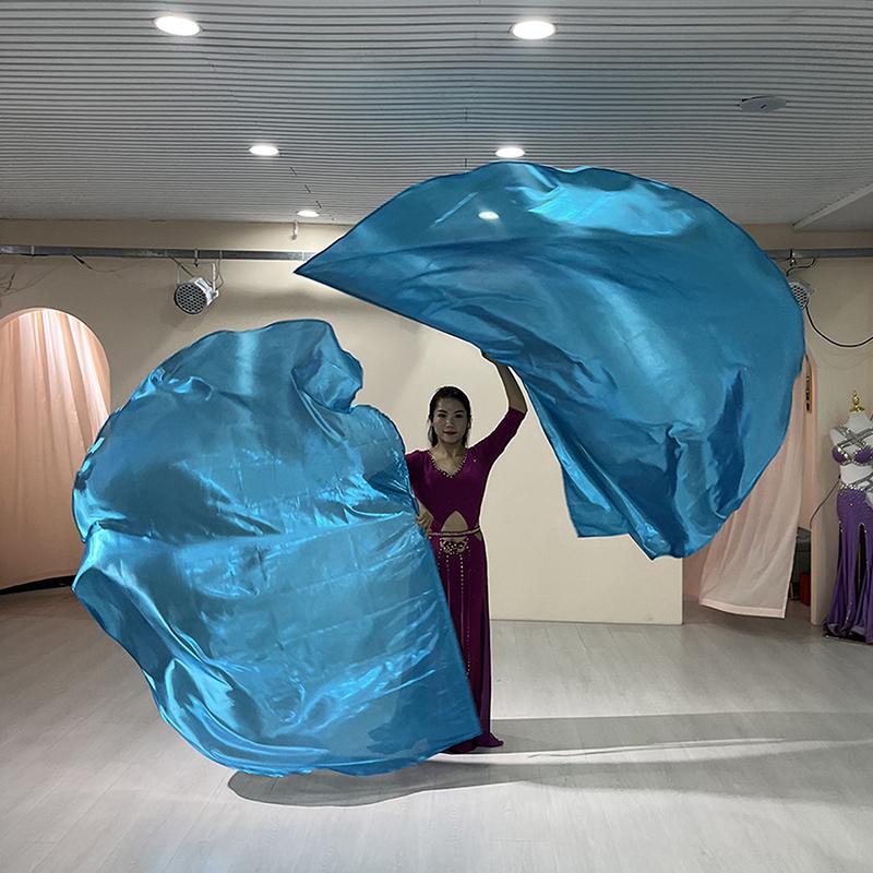 Dance Props Flag With Telescopic Sticks 140*140Cm Multiple Colors Belly Dance Semicircle Flags Performance Props Accessories