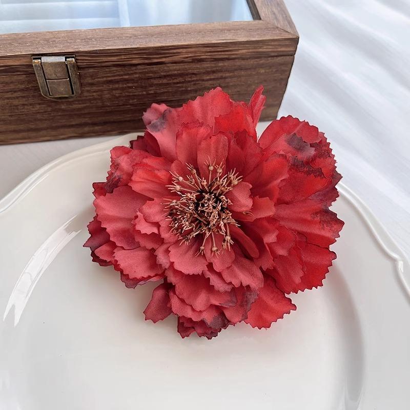 

Hanfu Silk Flower Peony Hair Clip Headwear Card Children s Photography Ancient Style Accessories вино красного