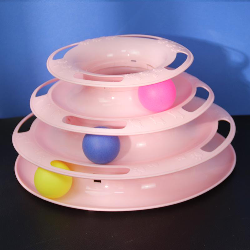 Four-Layer Track Cat Turntable: Self-Play Puzzle Toy for Cats