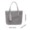 Lamb Wool Underarm Bag Solid Color Tote Bag for Women Travel Shopping Everyday Use