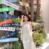 Coffee break French fairy summer seaside small sleeveless dress high sense loose and thin beautiful small skirt