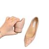 Nude pointed buckle flats women's new summer sexy patent leather celebrity temperament single shoes