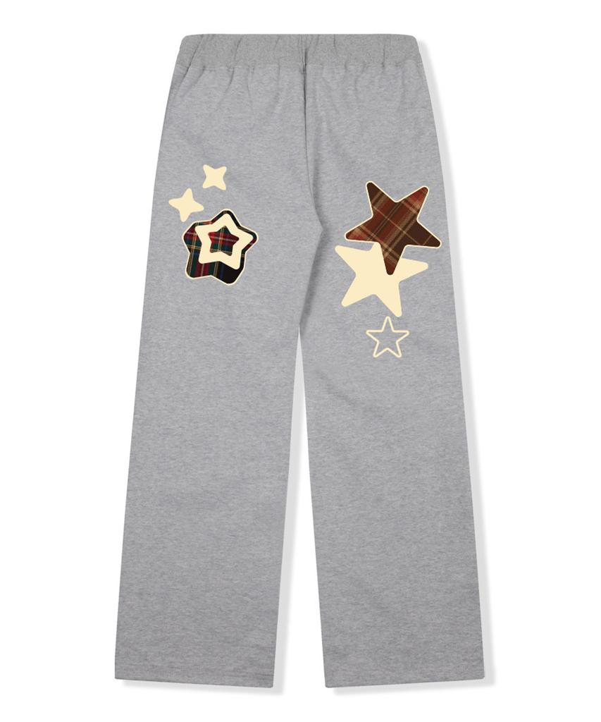 Nasyujeueol [Non-Fleece][Fleece] Check Star Wide Pants 2 Colors