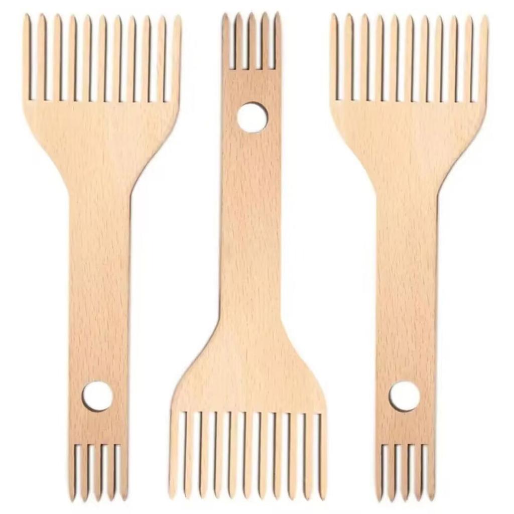 Wood Weaving Machine Comb 5 Teeth 11 Teeth Double Ended Weaving Comb Braided Tool for Beginner Tapestry Rug Making