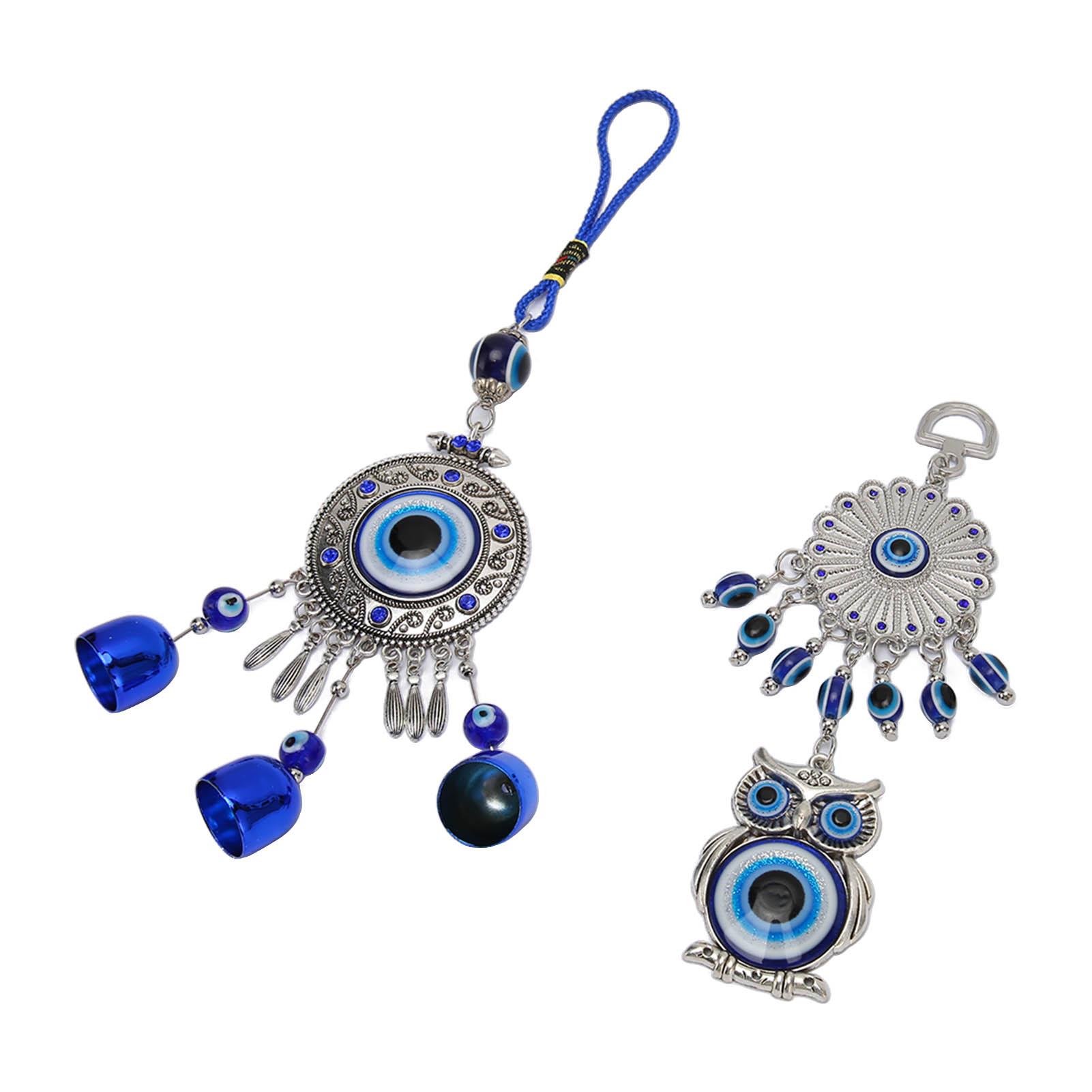 

2 шт. Синий глаз Совы Украшение Удачи Привлечение Богатства Модный Автомобильный Зеркало Декор Подвесной для Стены