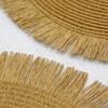 38cm Round Braided Placemat Fringe Paper Table Mat Hand Woven Non-slip Insulation Place Mat Tea Cup Pad Dining Table Decoration