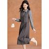 Women's Striped Patchwork Fake Two-Piece Midi Dress