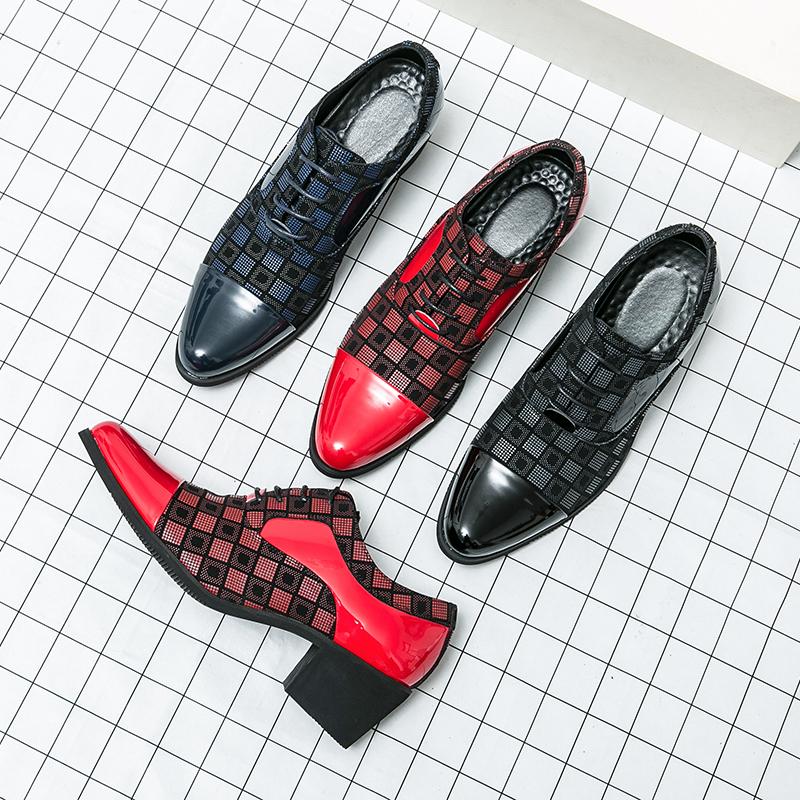 British Style Leather Laofers Fashion Business Leather Shoes Party Lace-up High Heel Shoes Pointed Toe Prom Dress Shoes Luxury