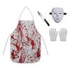 Halloween Bloody Butcher Apron Set Includes Apron Knife Glove and Mask Costume Accessory for Party and Event Use