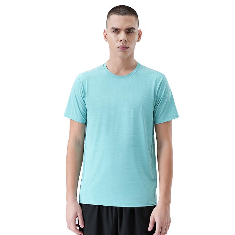 New Ice-Silk Quick-Dry Short-Sleeved T-Shirt for Men Lightweight Sports Training Top Stretch Outdoor Workout Short-Sleeved T-Shirt