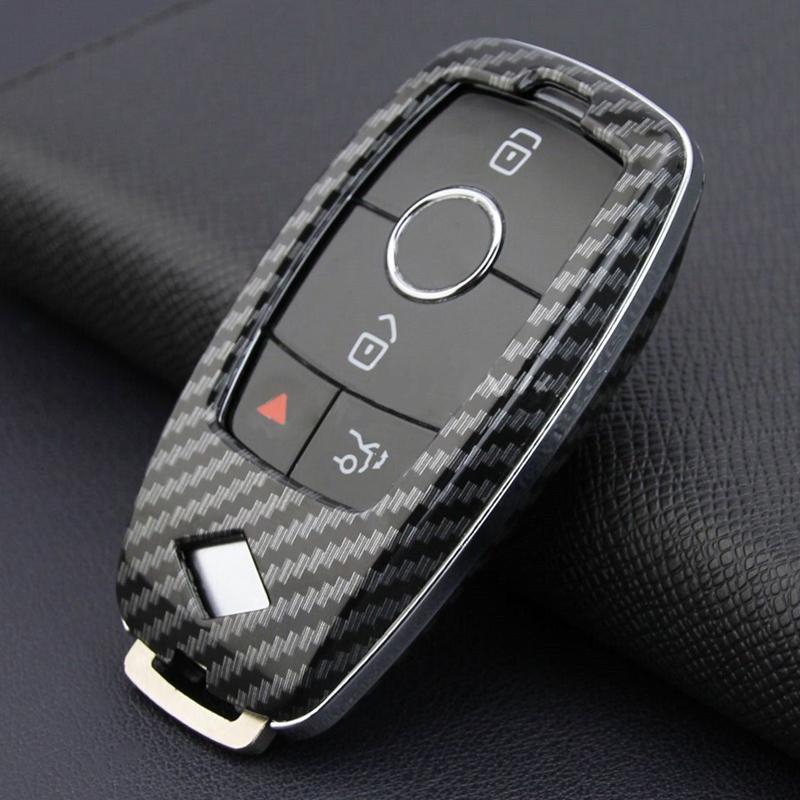 Remote Key Fob Case Cover Carbon Fiber Style ABS Fit for Mercedes Benz A B C E S G Class GLA GLC GLE CLA EQA EQB X243 EQC N293