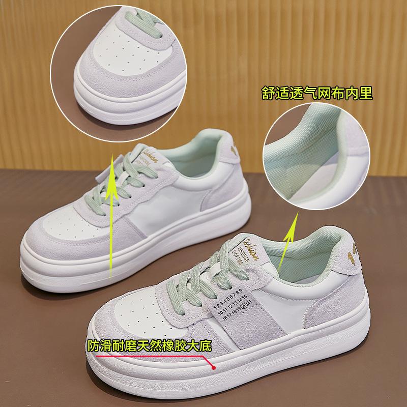 Stylish and Simple Little White Shoes 2025 Summer New Small Thick Sole Comfortable and Versatile Light Casual Big Head Women's Shoes