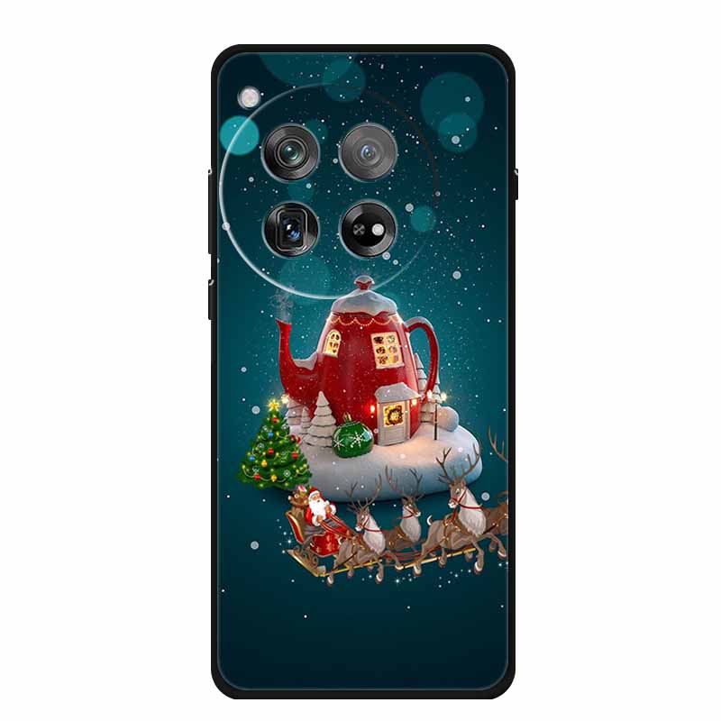 Christmas Phone Cases For Oneplus 12 12R 13 Case Black TPU Silicone For OnePlus 13 5G TPU Protective Soft Cover 1+12 1+12R 1+13
