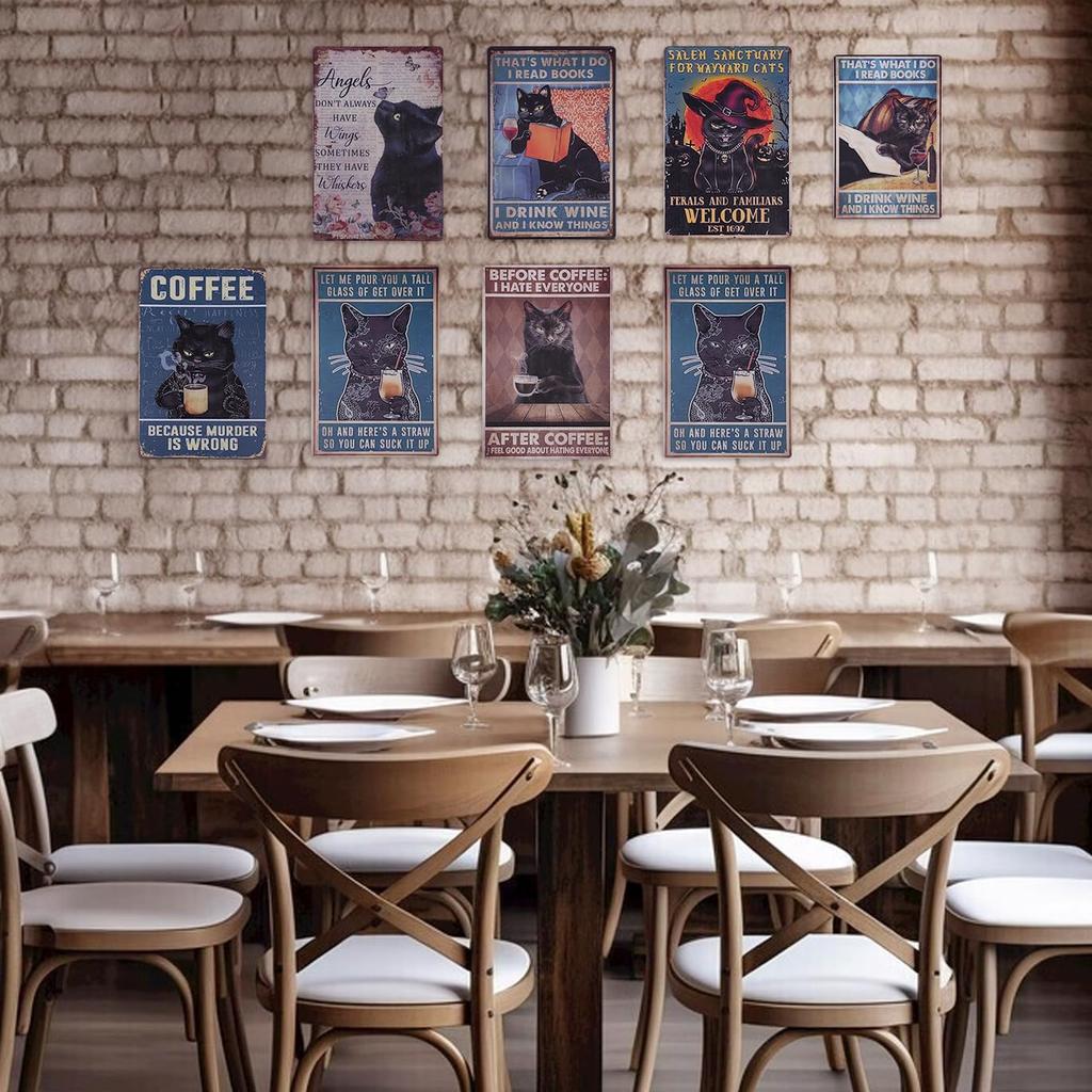 Tin Sign Cat American Miscellaneous Goods Antique Retro Miscellaneous Goods Vintage Stylish (22, Approx. 20x30cm)