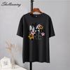 Shellsuning Vintage Graphic Harajuku Trička s potiskem Dámské 100% bavlna O Krátký rukáv Měkké trička Dámská Jednoduchá estetická trička