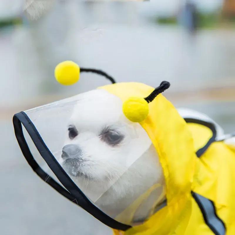 Puppy Dog Raincoat Four-legged Waterproof All-inclusive Teddy Poncho Rain Clothes Small Medium-sized Dogs Raincoat Pet Supplies