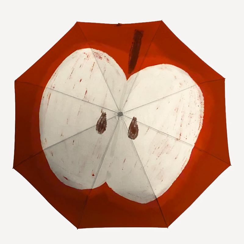 1pc Apple One Umbrella a Plastic Hle, Compact Stylish, with a Vibrant Cartoon Pattern, Perfect Home, Travel