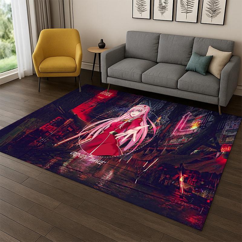 Sexy Girl Zero Two DARLING In FRANXX Cartoon Carpet Rug for Bedroom Living Room Sofa Doormat Home Decor,Kid Area Rug Non-slip