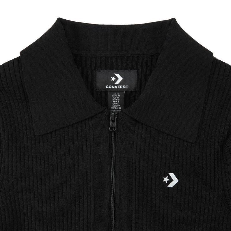 New Converse Jackets Women's Black WCH667-023